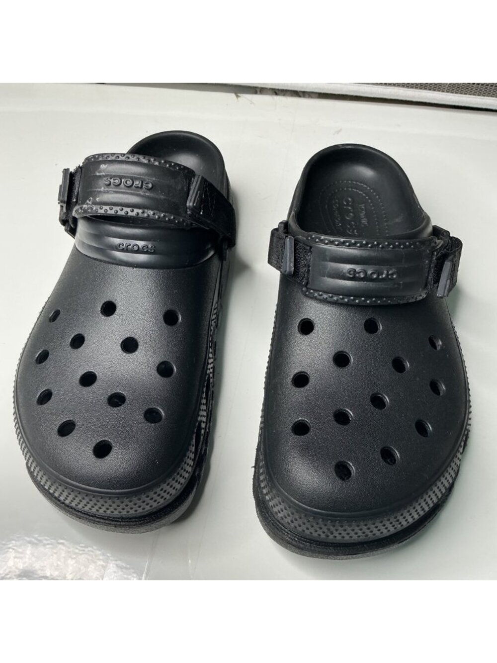 Crocs Black Adults' Duet Max II Adjustable Strap Clogs M10 W12 Iconic